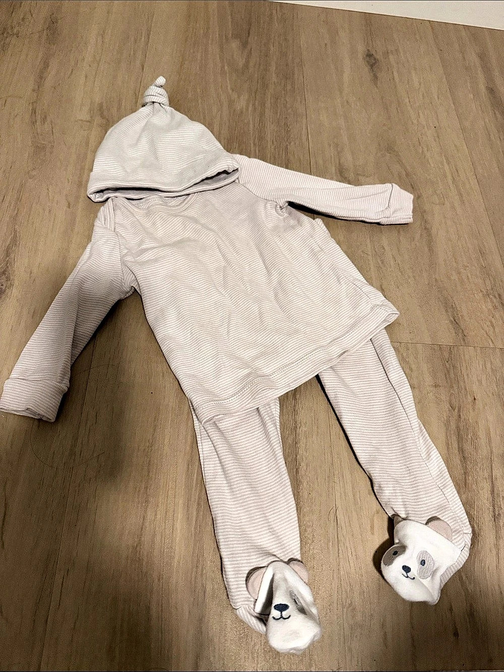 Baby Striped Footie Set Like New